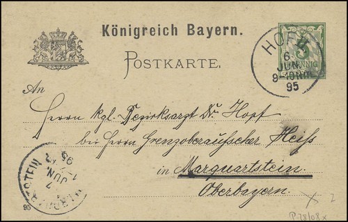 Bayern postkarte hof - bayern, ii.6.6.95