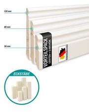 Weiße Fußleisten Sockelleiste Hamburger Berliner Vorteilspack RAL 9016 lackiert