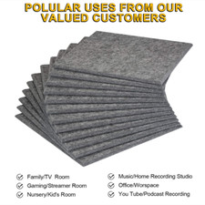 12 Stück Akustik-Wandpaneele Studio Schalldämmung aus recyceltem Filz Quadrat
