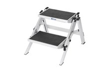 Berger Doppel Trittstufe Klappbar Aluminium (Höhe 40 cm), Campingzubehör B-Ware