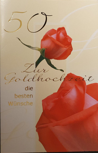 Karte goldene hochzeit - hochzeit, 50