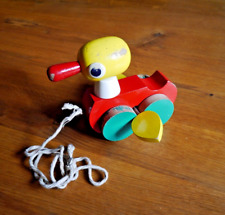 Nachzieh-Ente vintage 80er Jahre DDR Nachzieh-Spielzeug Holz