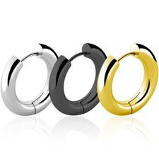 Dicke Schwere Creolen aus Edelstahl Damen Herren Ohrringe Kreolen Unisex