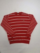 LACOSTE Pullover Gr.5 Gr.M rot-weiß