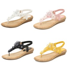 Damen Sandalen Absatz Blumen Sandaletten Glitzer Riemchen Schuhe Sommerschuhe 