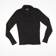 edc by esprit Damen Strickjacke Gr. M dunkelbraun Zipper Langarm Cardigan V-Auss