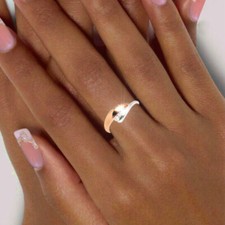 NEU bicolor Damenring echt 375er Roségold Weißgold 9 Karat zweifarbig Gr. 50-60