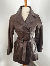 Echtledermantel in Dunkelbraun