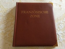 Französische Zone Vordruckalbum dunkelroter Schraubbinder mit Taschen