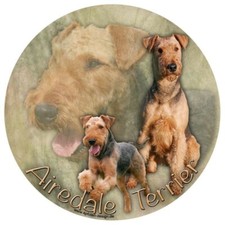 AIREDALE TERRIER Autoaufkleber AUFKLEBER RUND Fensteraufkleber sticker #2
