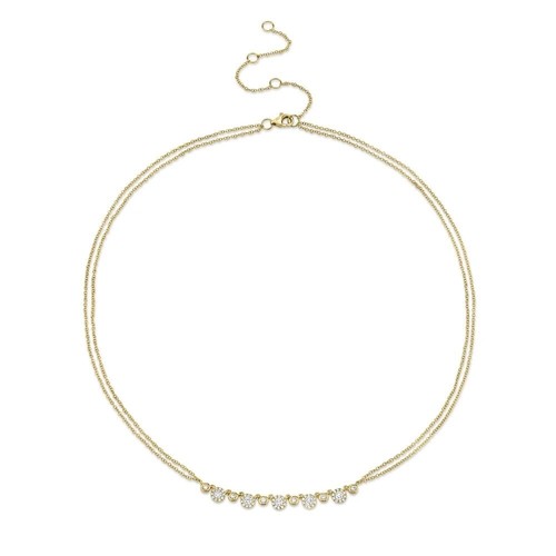 Multi strang diamant halskette - multi-strang, diamant-halskette