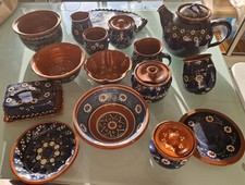 Steingut Geschirr Blau Bemalt