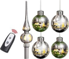 LED Weihnachtskugeln beleuchtet Christbaumkugel Weihnachtsdeko Weihnachten chrom