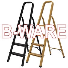 B-Ware Craftfull Stehleiter Aluminium Haushaltsleiter klappbar Holz Klappleiter