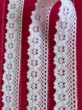 Milchig Weiß 2.5cm Häkelspitze Baumwolle Spitze Borte Nichtelastisch stoff