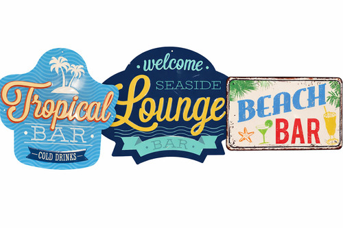 Blechschilder beach bar - beach,,