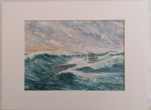 Aquarell deutsches boot - deutsches, u-boot
