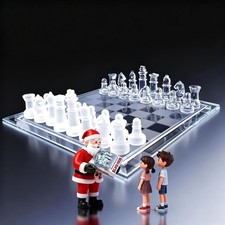 Schachbrett aus Glas mit