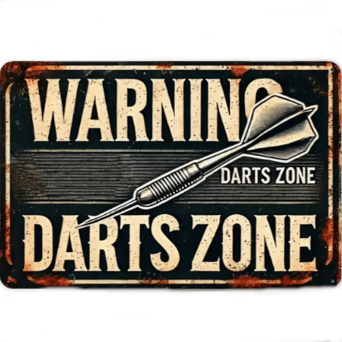 Vintage blechschild dartzone - vintage,