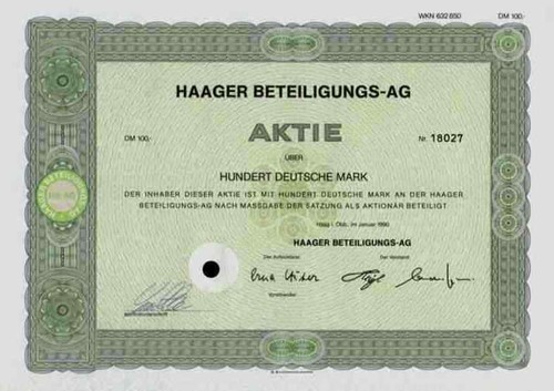 Haager beteiligungs 1990 - haager, ag