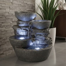 Springbrunnen "Cascades" Inkl. 3x LED Beleuchtung Gartenbrunnen Zimmerbrunnen 