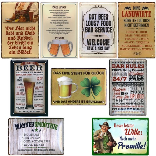 Bier blechschild lustige - blechschild,