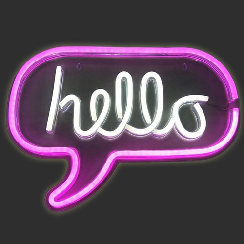 Neon led schild - neon, hello