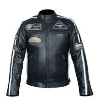 Hawk® Motorrad Lederjacke – Stylische Bikerjacke im Retro Stil | Robuste Sicherh