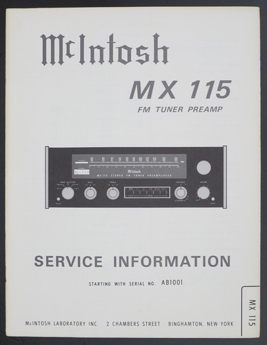 Original mcintosh mx115 - original, fm