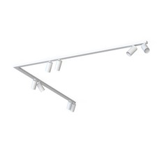 Deckenstrahler Deckenlampe Weiß XXL 300 cm lang 90°-Winkel 8-flammig GU10