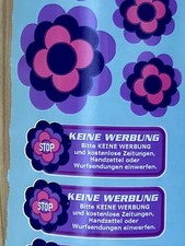 4 Stück Aufkleber Flower Power Keine Werbung einwerfen Plus 8 PRILBLUMEN