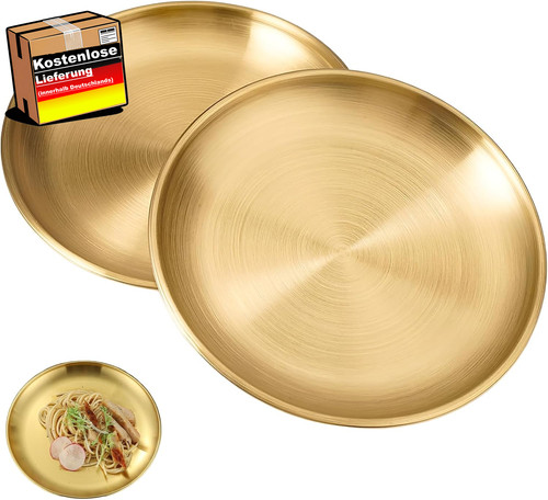 Goldenes edelstahl tablett - goldenes, edelstahl-tablett