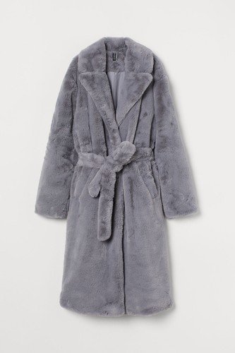 Flauschiger langer mantel - h&m,