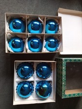 8 alte blaue Baum kugeln