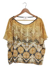 FOREVER UNIQUE Kurzarm-Bluse Damen Bluse Gr. DE 36 blassgelb Casual-Look