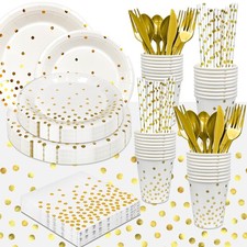 Weiß Und Gold Partygeschirr