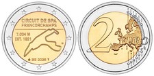 BELGIEN 2 EURO RENNSTRECKE SPA-FRANCORCHAMPS 2025 bankfrisch