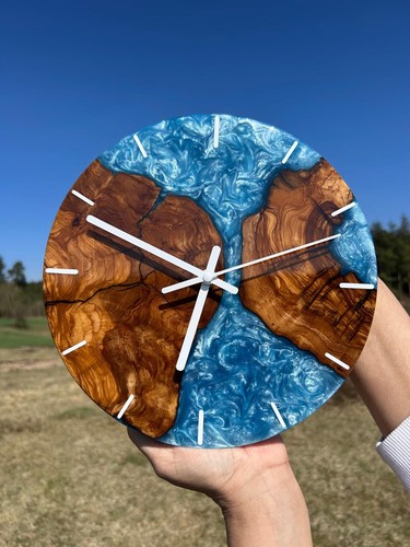 Wanduhr aus olivenholz - wanduhr, mit