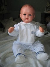 Alte Schildkrötpuppe Kaufhaus "Strampelchen"  -  50er J.  -  56 cm