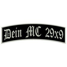 Rückenaufnäher oberer Bogen 29 cm B1 Aufnäher  Wunschtext Biker Metal MC Name