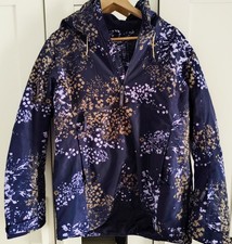 Skijacke Größe 38 Snowtech einmal getragen mit grosser Bauchtasche lila blau