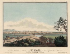 Wien Gesamtansicht Original Umrissradierung Artaria 1820