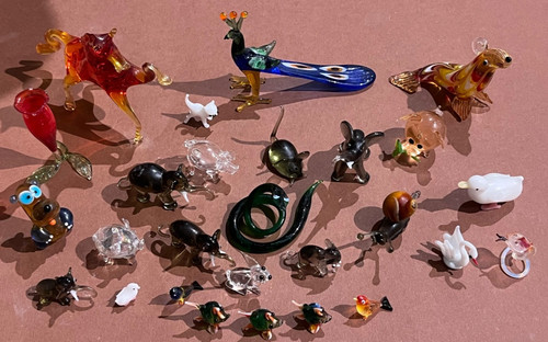 Alte glas figuren handarbeit - alte,