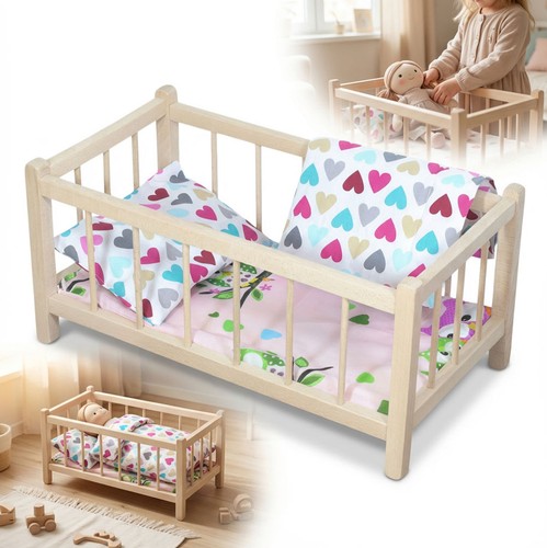 Puppenbett aus holz natürlich - aus,