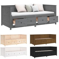 Massivholz Bettgestell Tagesbett Jugendbett Gästeliege Bett mit 4 Schubladen
