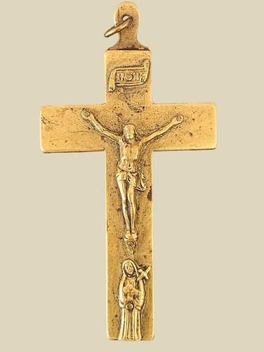 Antikes messing reliquienkreuz - antikes,