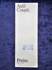 Audi Coupe, Coupe GT, Coupe Quattro Preisliste vom 7.1985  Bütterhoff