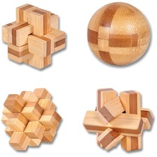4 Stück Knobelspiele Holz Set