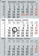 Kalenderblätter mit Ringmagnet 2026+2027 magnetisch für Tischkalender Edelstahl
