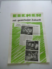 EICHER TRAKTOREN mit gesicherter Zukunft Landau  Original Plakat 1980er Jahre